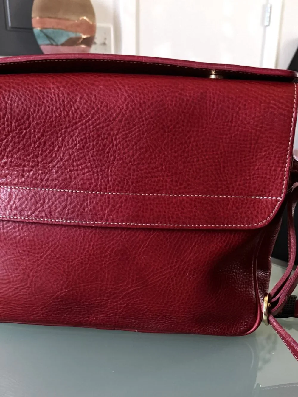 Terrida Vintage shoulder bag Dark red genuine leather made in Italy crossbody ba